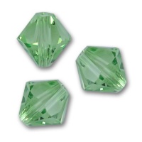 40 Peridot Bicone Swarovski Crystal Beads 5301 4mm