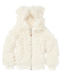 She'll be cozy, snug, and warm in this adorably cute hooded sherpa jacket by Roxy.