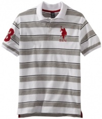 U.S. Polo Assn. Boys 8-20 Striped Pique Polo