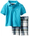 Nautica Baby-Boys Infant 2 Piece Solid Polo Short Set