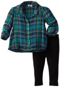 Splendid Littles Baby-girls Newborn Charlee Plaid Tunic Set, Jade, 12-18 Months