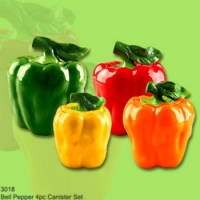 4pc canister set bell pepper color fiesta