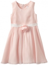 Us Angels Girls 2-6X Chiffon Tank Dress with Soft Belt, Blush Pink, 5