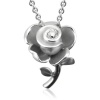 Sterling Silver Rose Flower Diamond Pendant Necklace (GH, I1-I2, 0.12 carat)