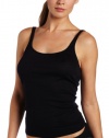 Hanro Women's Everyday Cotton Narrow Strap Tank Top, Black, Small