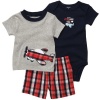 Carters Boys 3-12 Months 3 Piece Plane Short Set (9 Months, Grey/Navy)