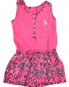 Baby Phat - Kids Girls 7-16 Solid And Print Romper, Fuschia, Large