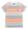 LRG Big Boys Tangerine Orange & Gray Stripped T-Shirt (14/16)