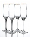 Charter Club Grand Buffet Set of 4 Double Band Gold Flutes