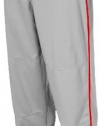 Rawlings Youth Relaxed Fit YBP350MRP Piped Baseball Pant, Blue Grey with Scarlet Piping, Youth Large