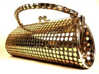 HANDBAG Tube Metallic Gold - WiseGloves EVENING BAG TOTE CLUTCH PURSE HANDBAG