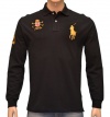 Polo Ralph Lauren Men's Big Pony Mercer Crest Mesh Shirt Black