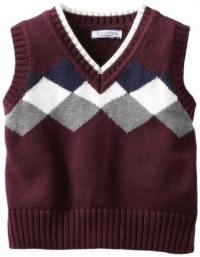 Kitestrings Boys 2-7 Diamond Pattern Sweater Vest, Deep Burgundy, 2T