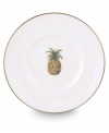 Combining the exotic lushness of the tropics with classic British style, this china collection stirs romantic thoughts of overseas adventures. Finish dinner service properly with this dessert plate. Choose from three richly detailed designs: Shutter, Bamboo or Trade Winds. A thin rim of gold lends a brilliantly elegant touch.