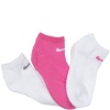 Nike Kids Girls 3 Pack Swoosh Low Cut Socks Assorted, 7-10 Shoe/ 4-5 Sock (Toddler/Kids)