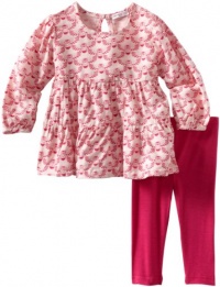 Little Ella Baby-Girls Infant Owls Tunic Set, Peony, 18-24