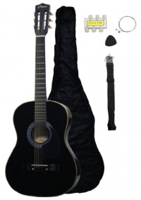 MG38-BK 38 Acoustic Guitar Starter Package, Black