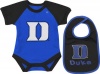 NCAA Unisex Infant/Toddler Duke Blue Devils Infant Derby Onesie & Bib Set (Royal, 0-3 mo)