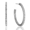 2.5 Carat White Sapphire and Sterling Silver Inside-Outside Hoop Earrings