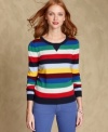 Electrify your wardrobe with Tommy Hilfiger's bright, bold sweater, featuring chic horizontal stripes.