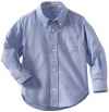 Kitestrings Boys 2-7 Toddler Solid Button Front Long Sleeve Shirt, Oxford Blue, 2T