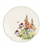 Garden party. These Floral Meadow Hydrangea dinner plates bring eternal spring with a bouquet of green, blue and orange rooted in resilient everyday porcelain. A scalloped edge adds to the charm of the graceful mix-and-match Lenox collection. (Clearance)