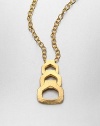 EXCLUSIVELY AT SAKS. A modern, graduated link pendant on a link chain. 22k goldplatedLobster clasp closureMade in USA