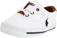 Ralph Lauren Layette Vaughn Crib Shoe (Infant/Toddler),White Canvas,3 M US Infant