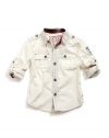 GUESS Kids Boys Little Boy Rockit Shirt, TAN (5/6)