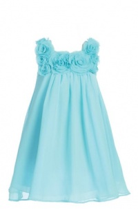 Taylor Flower Girl, Pageant or Party Dress in Chiffon in 7 Colors Dress Color: Aqua Kids Sizes: Size 10