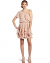 Jessica Simpson Women's One Shoulder Circular Ruffle Dress