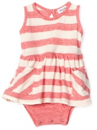 Splendid Littles, Oatmeal Streaky Stripe Onesie Dress, Cherry, 12-18 Months