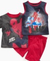 He'll be able to catch fun just like flies when he's wearing this kids set from Clubhouse, with a graphic t-shirt, tank and shorts.