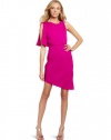 HALSTON HERITAGE Women's Pleated Asymmetrical Shoulder, Bright Magenta, 0