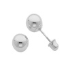 14K White Gold 5mm Ball Stud Earrings with screw-back for Children