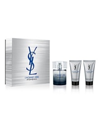 A sensual man who revels in his freedom and whose charisma and charm are contagious. A fragrance full of freshness and contrasting spice leaves a trail of masculine sensuality. Fresh notes of Basil and Violet Leaf accompanied with notes of Pink Pepper and Nutmeg. The L'HOMME LIBRE Yves Saint Laurent Father's Day Gift Set contains a 3.3 oz. Eau de Toilette Spray, a 1.7 oz. Shower Gel and 1.7 oz. After Shave Balm.