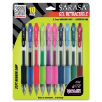 Zebra's Sarasa Gel Retractable Pen, 0.7mm, Assorted, 10 Pack (46881)