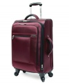 A little goes a long way with lightweight luggage that eases your load without sacrificing durability. The long life of this incredibly strong suitcase keeps you traveling, offering 360-degree wheels, an expandable main compartment and convenient interior features that keep your clothes wrinkle free. Limited lifetime warranty.