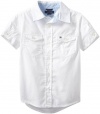 Tommy Hilfiger Boys 2-7 Short Sleeve Connor Shirt, White, 04 Regular