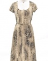 Lauren Ralph Lauren Tan Snake Skin Cap Sleeve Dress