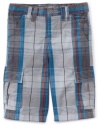 Timberland Boys 2-7 Tod Plaid Cargo Short, Gray, 2T