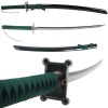 Whetstone Cutlery Samurai Sword with Two Tone Blade and Green Trim, 40-Inch