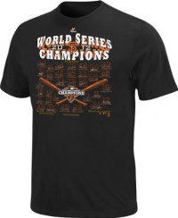 San Francisco Giants Youth Black Majestic 2012 World Series Official Champions Scripted To Win Roster T-Shirt