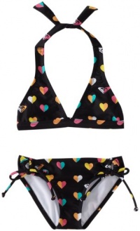 Roxy Kids Girls 2-6X Shore Halter Swimwear Set, New Black, 3T