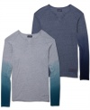 Plug these energetic split neck shirts from Guess into your wardrobe for some great layered looks.