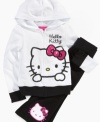 Sparkle and shine. She can get cozy in the sweet style of this rhinestone logo hoodie from Hello Kitty.