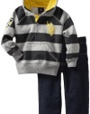 U.S. POLO ASSN. Boys 2-7 Hoody with Jean, Grey, 4T