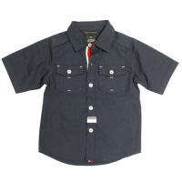 Sean John Boys 2T-4T Prescott Woven Shirt (3T, Navy)