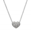 Love is all around us, carry it with you every day in this stylish heart necklace by Swarovski. Crafted in silver tone mixed metal with sparkling clear crystals. Approximate length: 15 inches. Approximate drop: 3/4 inch.