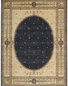 Nourison Zanibar Oval Medallion Navy 5.6-Feet by 7.5-Feet Polyacrylic Area Rug